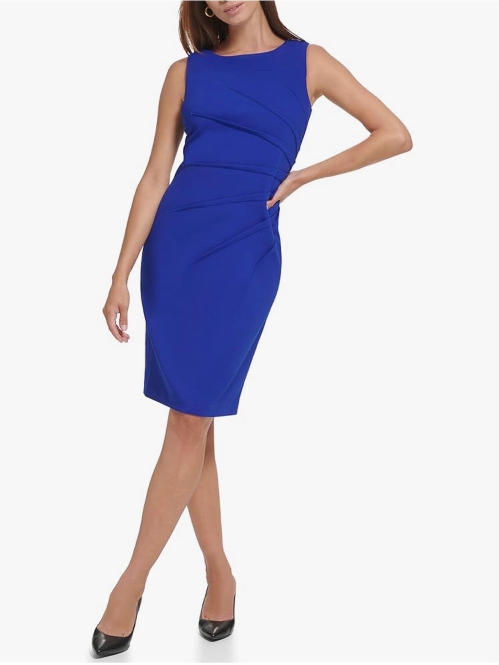 NWT Calvin Klein royal blue sleeveless starburst sheath dress